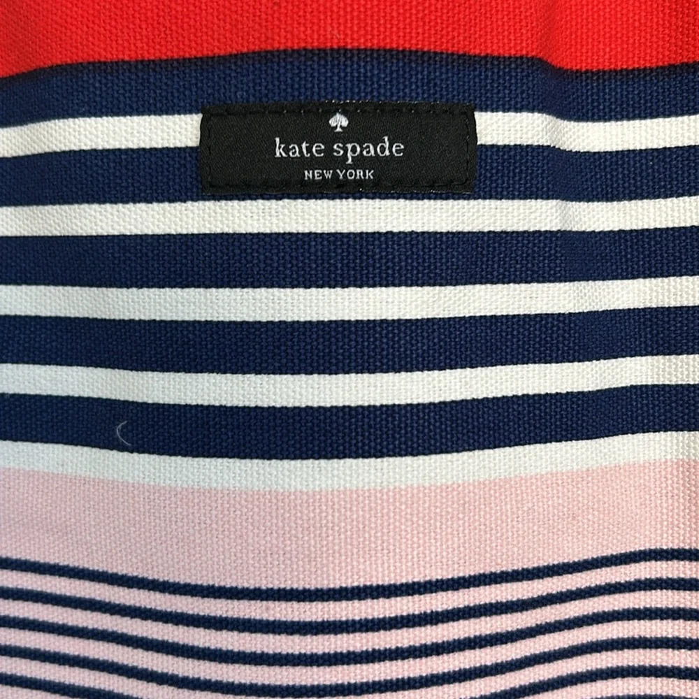 Kate Spade like new shopper book tote fits laptop red white blue - Picture 3 of 11